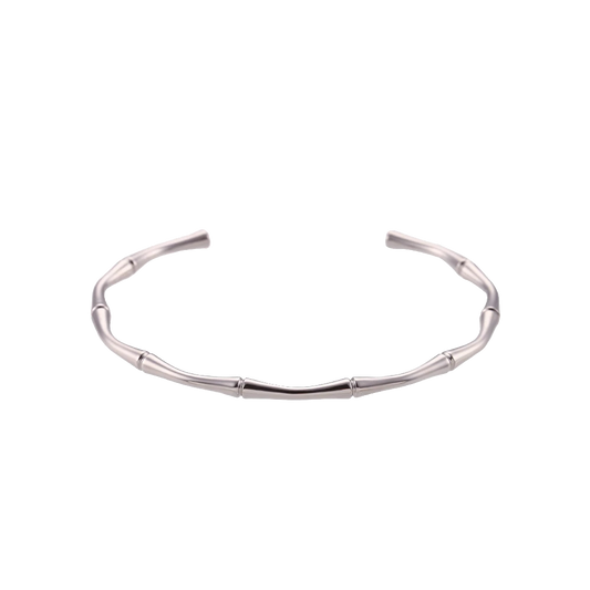 Bamboo Cuff bracelet in polished stainless steel