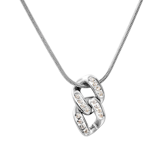 Unity Link Necklace in polished stainless steel