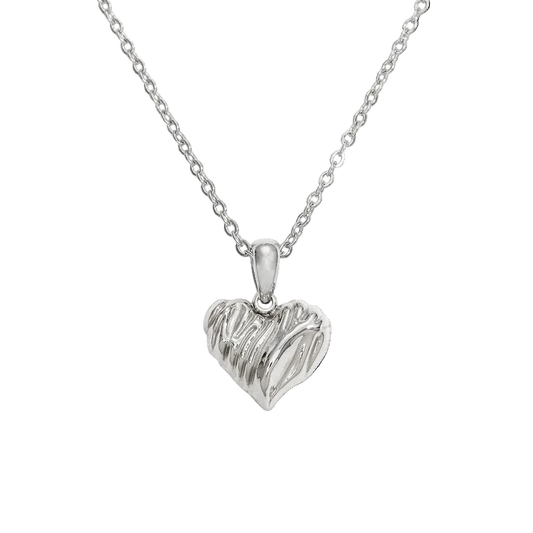 Molten Heart Mini Pendant Necklace in polished stainless steel