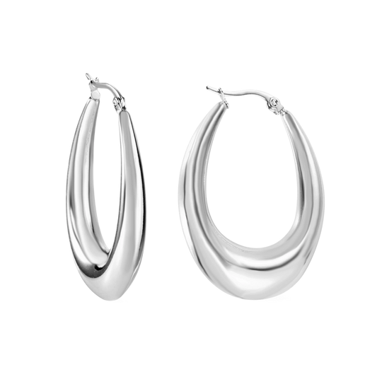 Large gold Essential Hoops with smooth polished finish