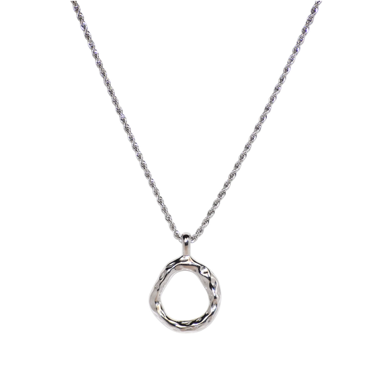 Wabi Sabi pendant necklace in polished stainless steel