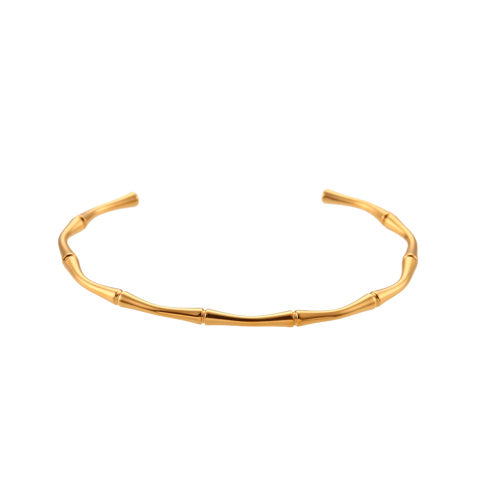 BAMBOO TEXTURE GOLD BRACELET