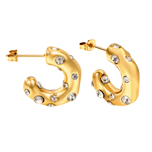 Bubble Hoops in 18K gold plated stainless steel