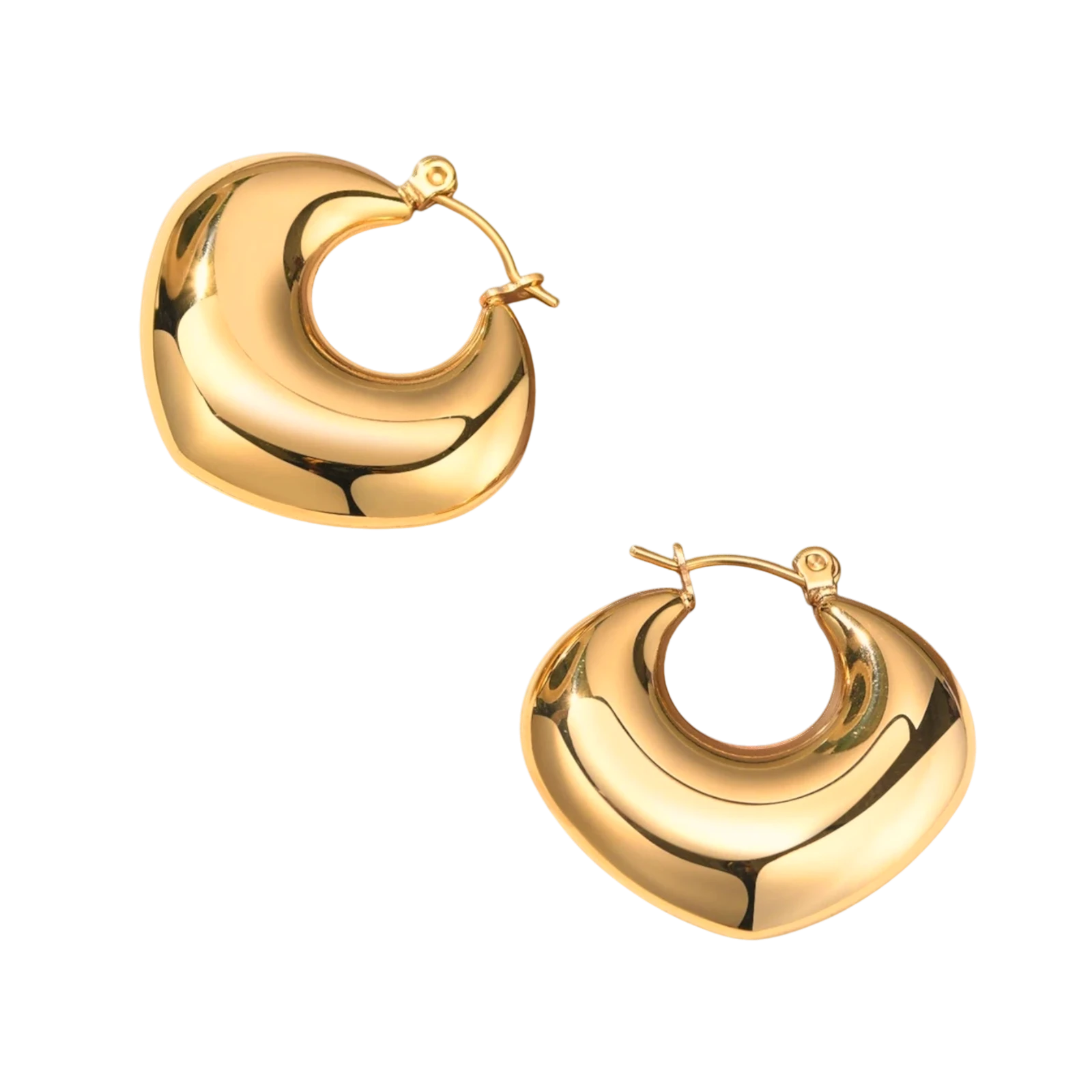 Crescent Hoops in 18K gold plated stainless steel