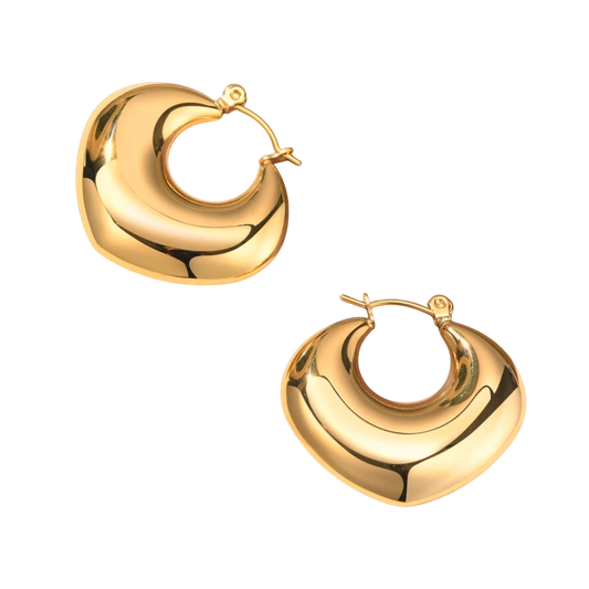 Crescent Hoops in 18K gold plated stainless steel