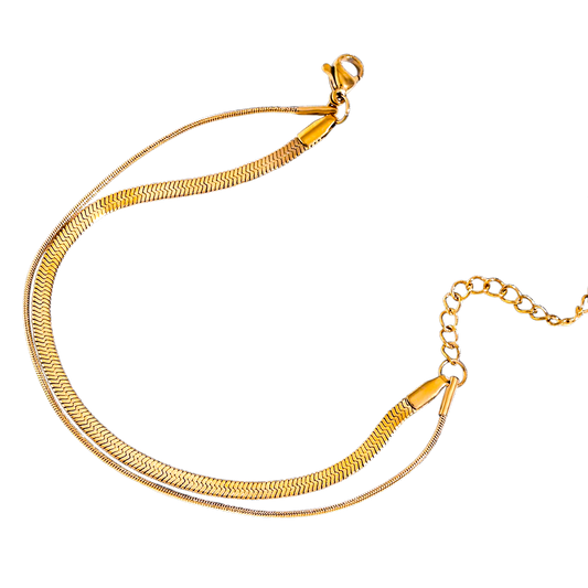 Twin Serpent Bracelet in 18K gold plated stainless steel