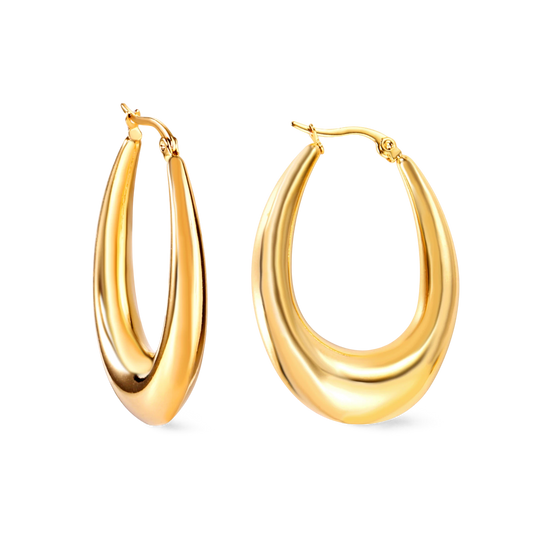 Large Essential Hoops in 18K gold plated stainless steel