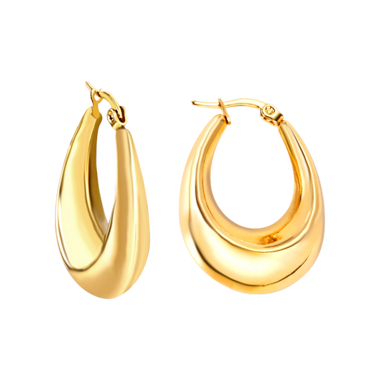Medium Essential Hoops in 18K gold plated stainless steel