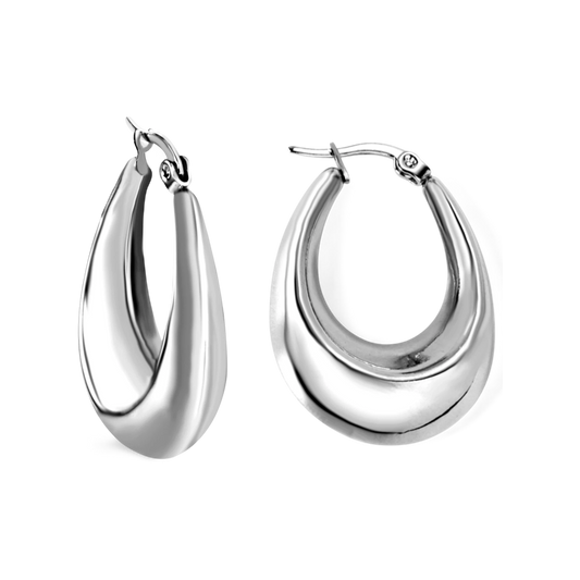 Medium Essential Hoops in polished stainless steel
