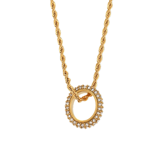 Glimmer Charm Pendant Necklace in 18K gold plated stainless steel