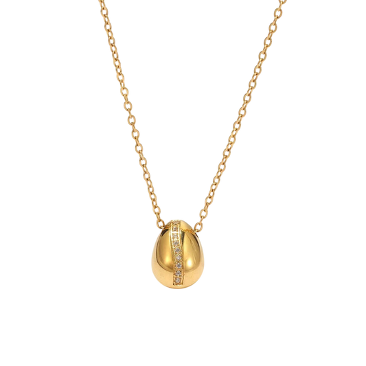 Coffee Lover Pendant Necklace in 18K gold plated stainless steel