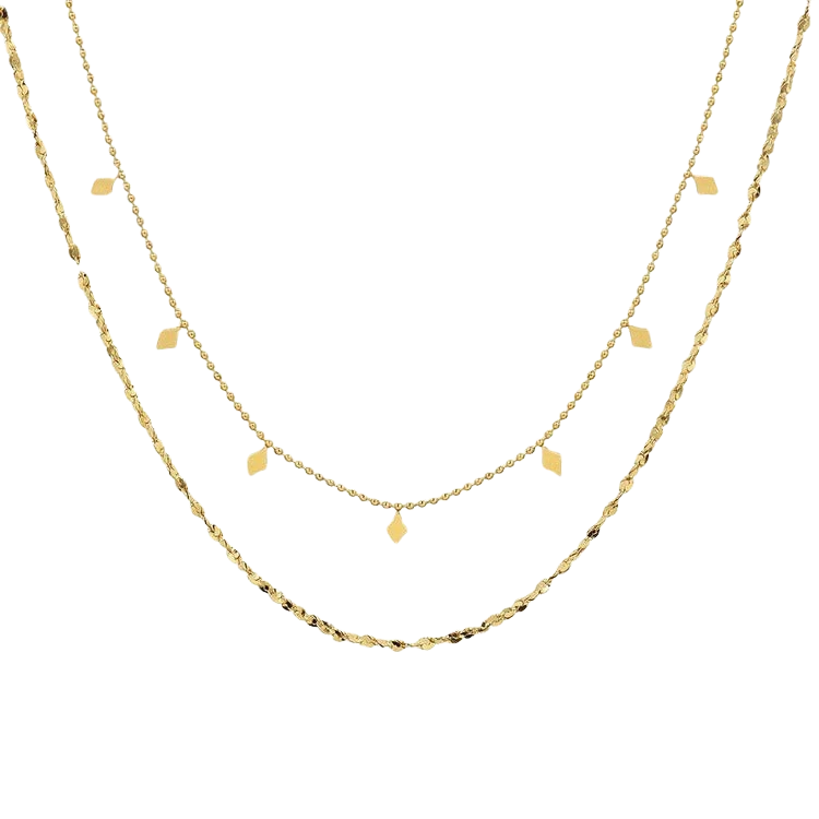 Charm Layered Necklace in 18K gold plated stainless steel