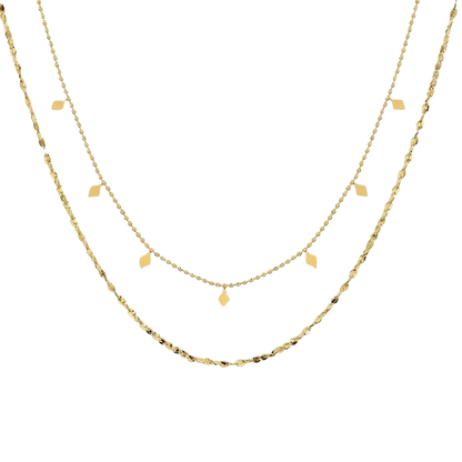 Charm Layered Necklace in 18K gold plated stainless steel