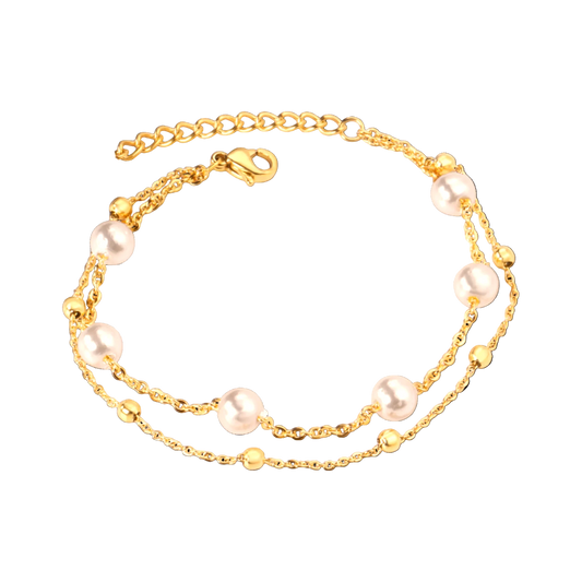 Serene Pearl Bracelet in 18K gold plated stainless steel