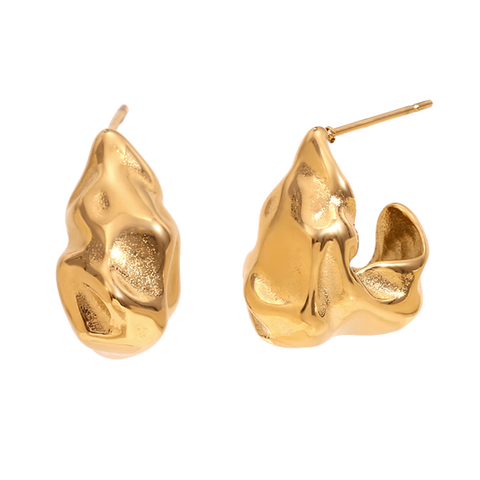 Molten Half Hoops in 18K gold plated stainless steel
