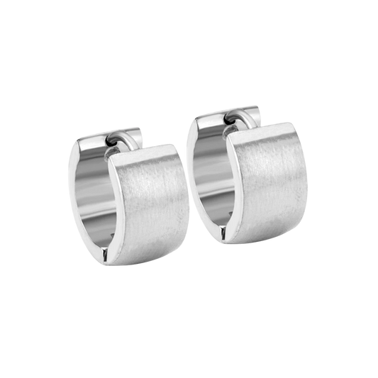Statement Huggies in polished stainless steel