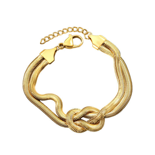 Lovers Knot Bracelet in 18K gold plated stainless steel
