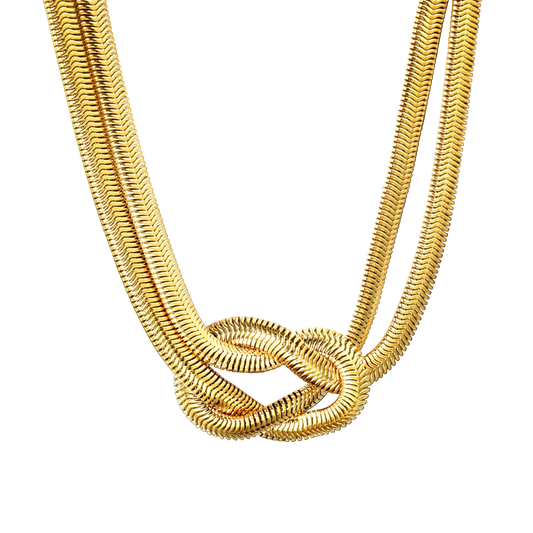 Lovers Knot Necklace in 18K gold plated stainless steel