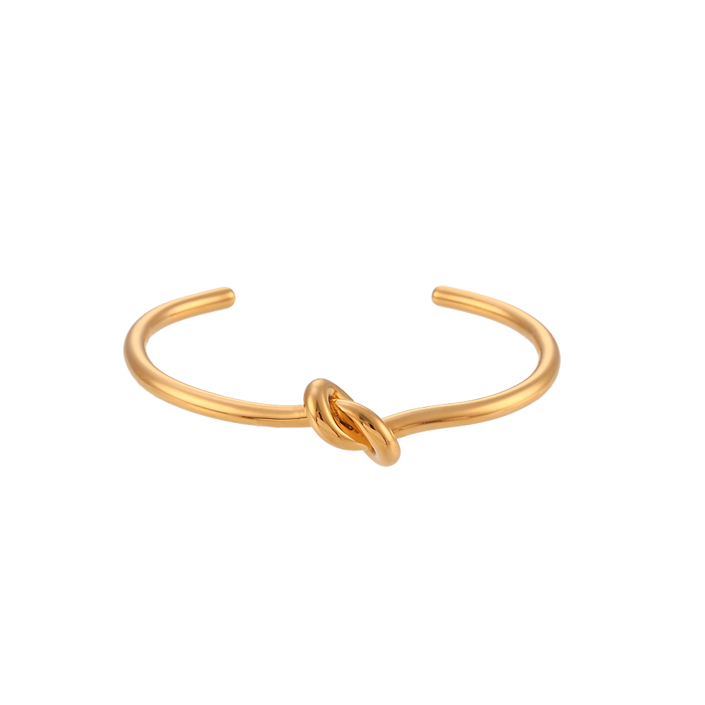 Tie-the-knot Cuff in 18K gold plated stainless steel