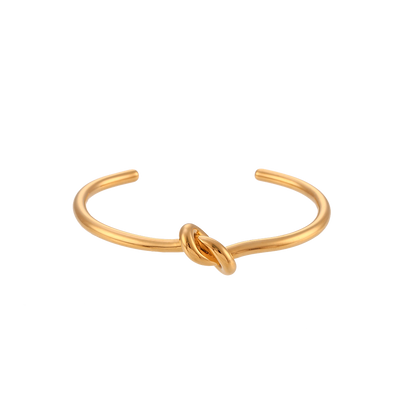 Tie-the-knot Cuff in 18K gold plated stainless steel