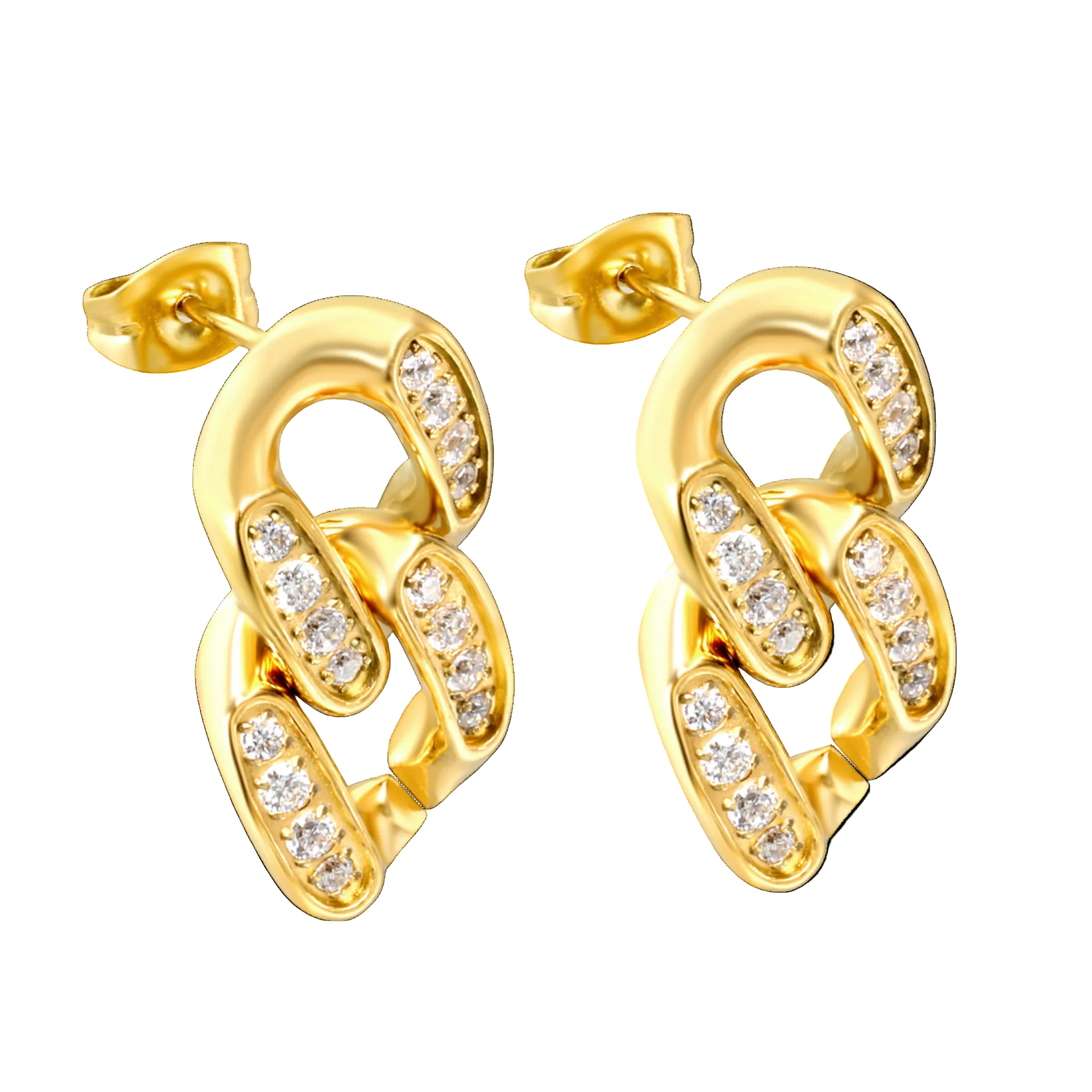Unity Link Stud earrings in 18K gold plated stainless steel