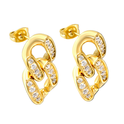 Unity Link Stud earrings in 18K gold plated stainless steel