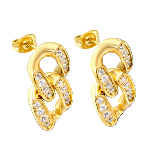Unity Link Stud earrings in 18K gold plated stainless steel