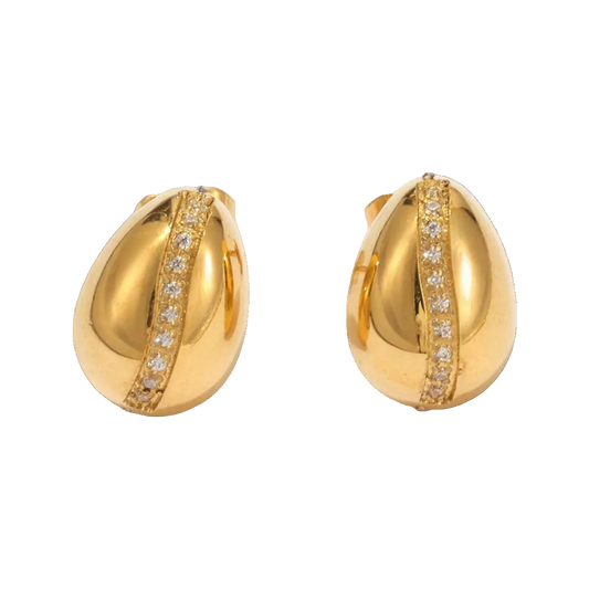 Coffee Lover Stud earrings in 18K gold plated stainless steel