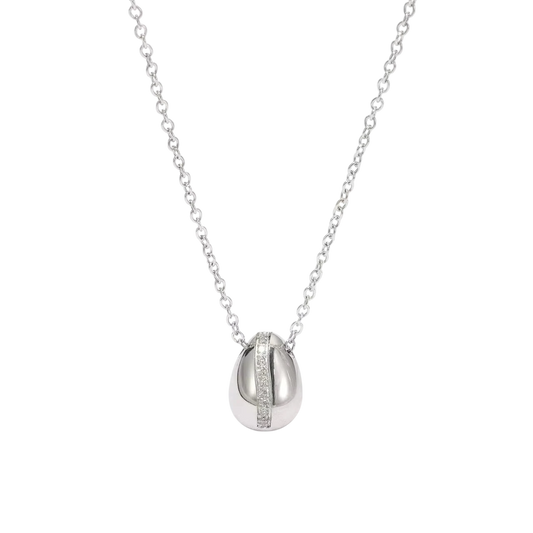 Coffee Lover Pendant Necklace in polished stainless steel