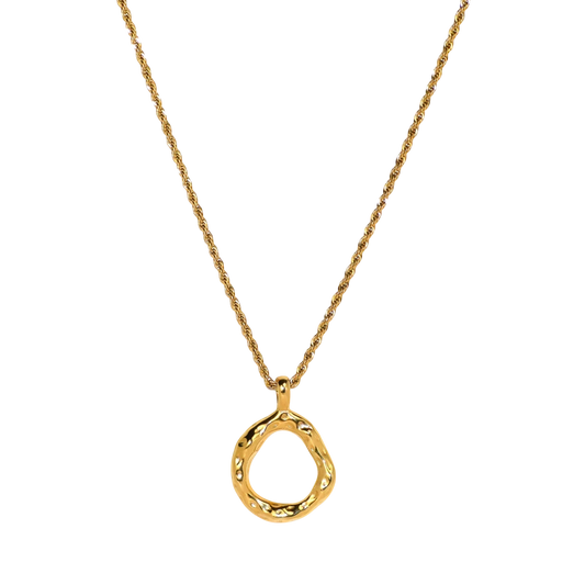 Wabi Sabi pendant necklace in 18K gold plated stainless steel