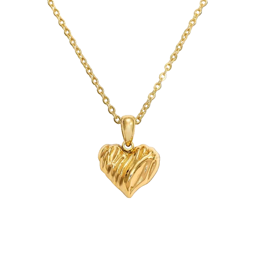 Molten Heart Mini Pendant Necklace in 18K gold plated stainless steel