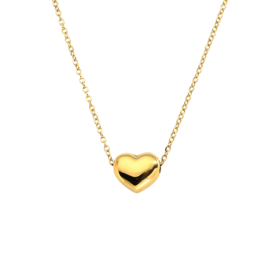 Radiant Heart Pendant Necklace in 18K gold plated stainless steel