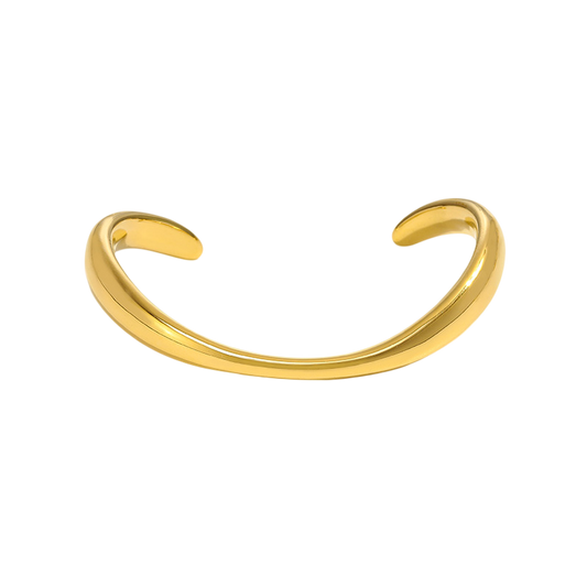 Sculpted Cuff bracelet in 18K gold plated stainless steel