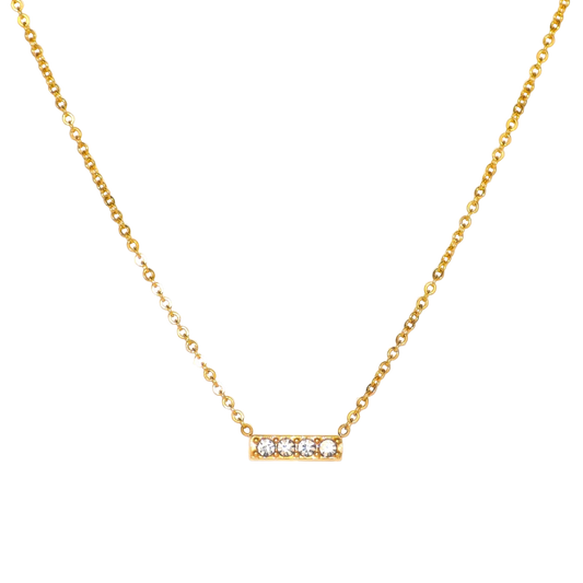 Sparkle Bar zircon necklace in 18K gold plated stainless steel