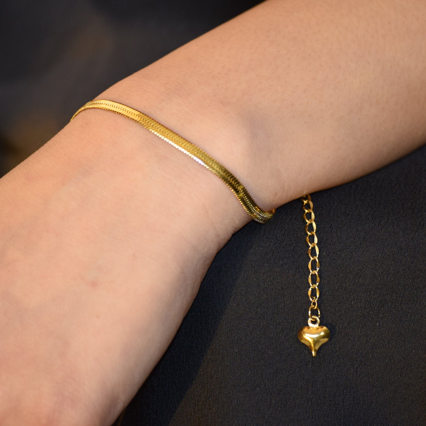 Gold Verona Bracelet worn on wrist