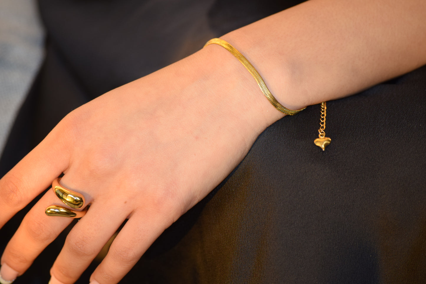 Verona Bracelet close up with heart tag detail