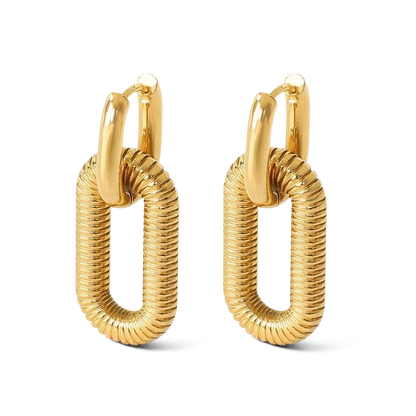 Woven Link drop earrings in 18K gold plated stainless steel